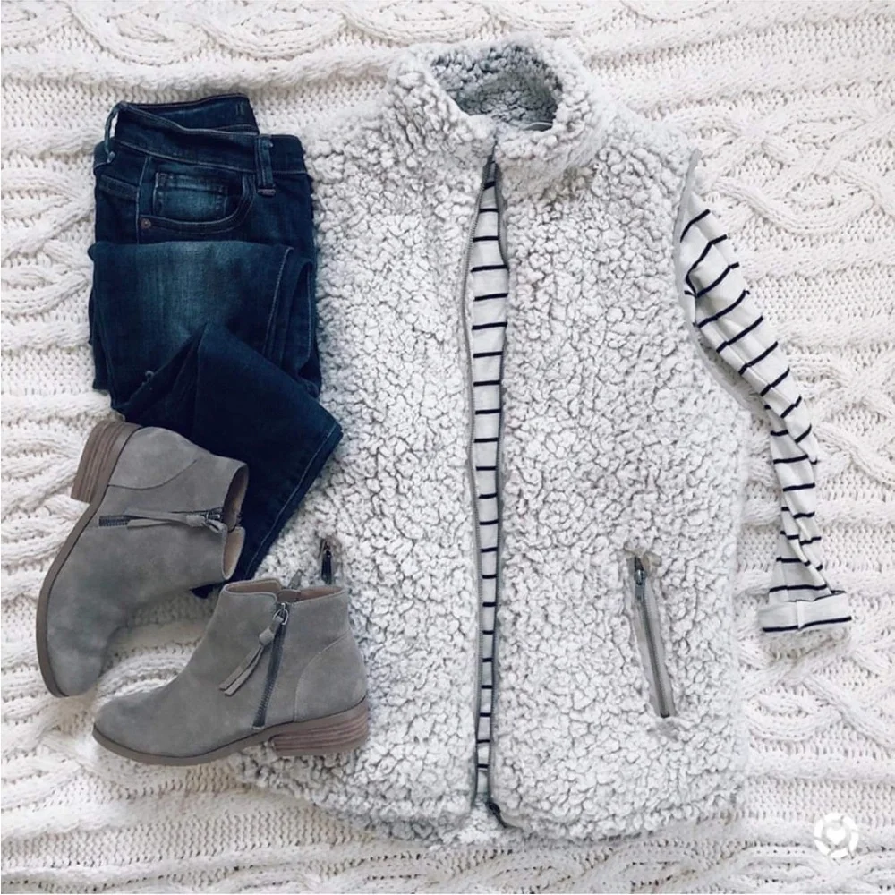 Plush vest fleece Women's Sherpa zipper fleece faux fur fleece Women